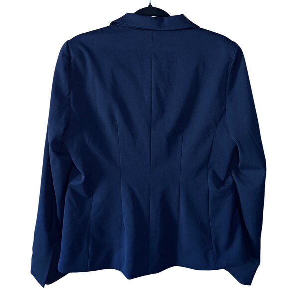Karen Kane Fitted Blazer in Navy with Decorative Crest Buttons – Size L - Picture 12 of 13